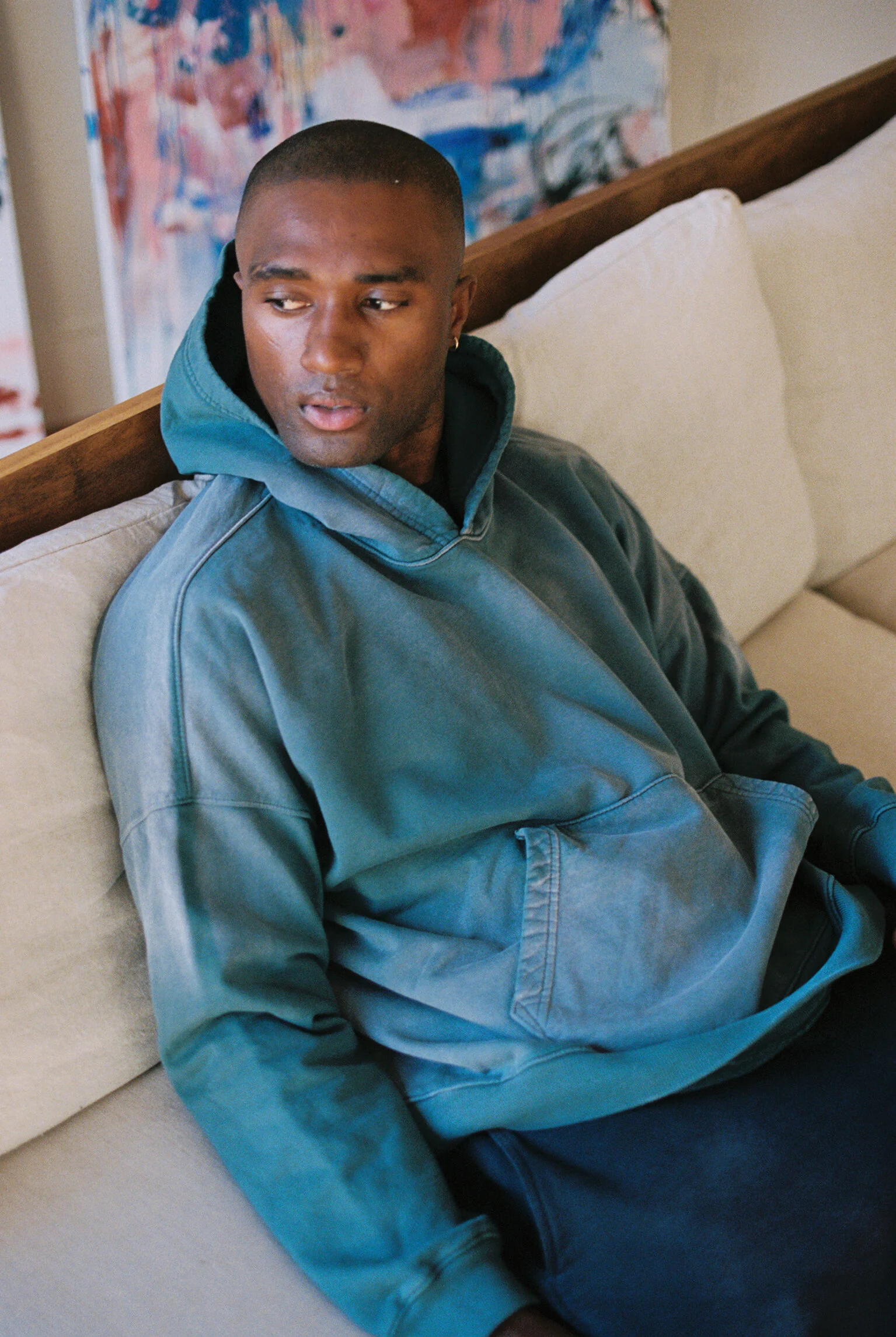 OVERSIZED CROP HOODIE AGED EMERALD GREEN — MOOJIMOOJI